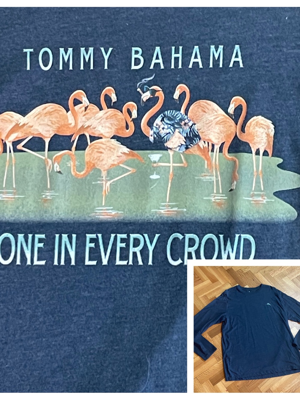 EUC~TOMMY BAHAMA~ “One in Every Crowd” Long-Sleeve T-Shirt